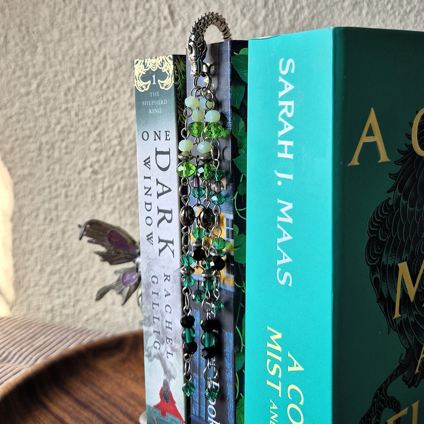 Green Crystal Fire Dragon Bookmark