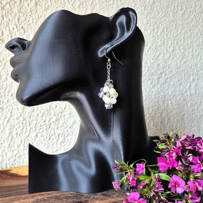 Pearl & Crystal Cluster Earrings