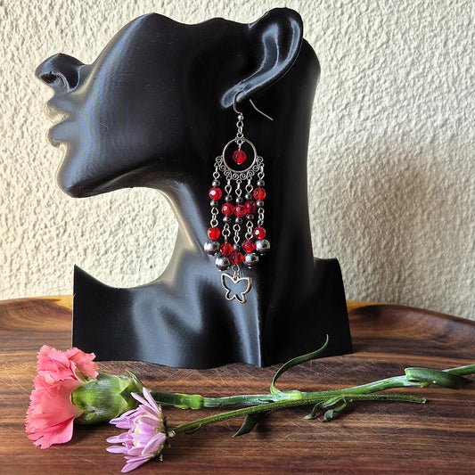 Romantic Red & Black Butterfly Chandelier