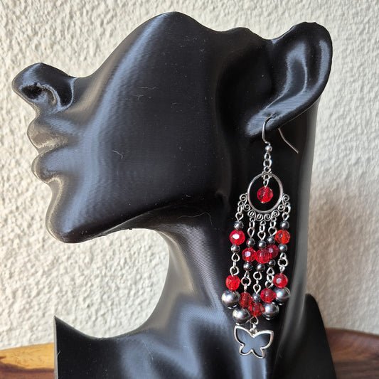 Romantic Red & Black Butterfly Chandelier